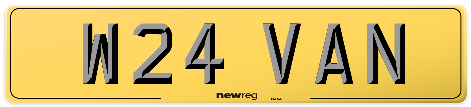 W24 VAN Rear Number Plate