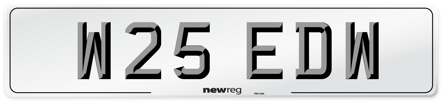W25 EDW Front Number Plate
