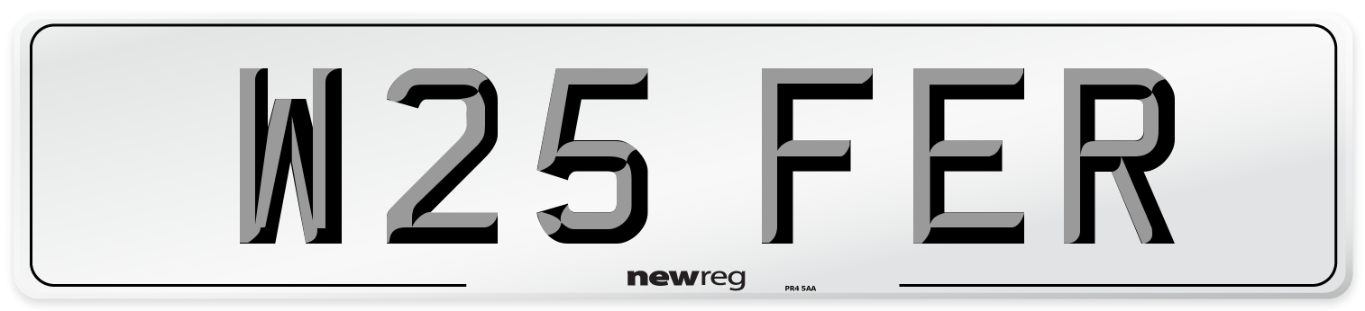 W25 FER Front Number Plate