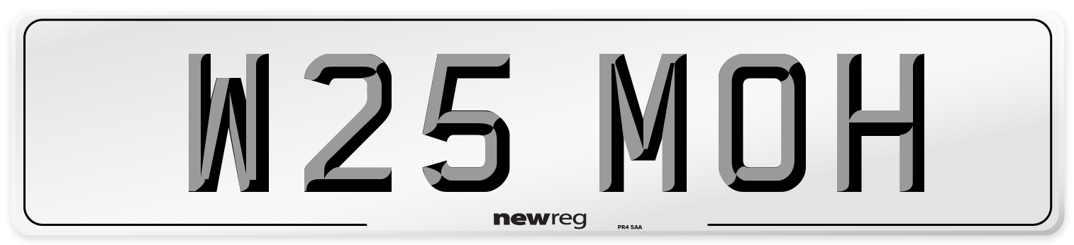 W25 MOH Front Number Plate