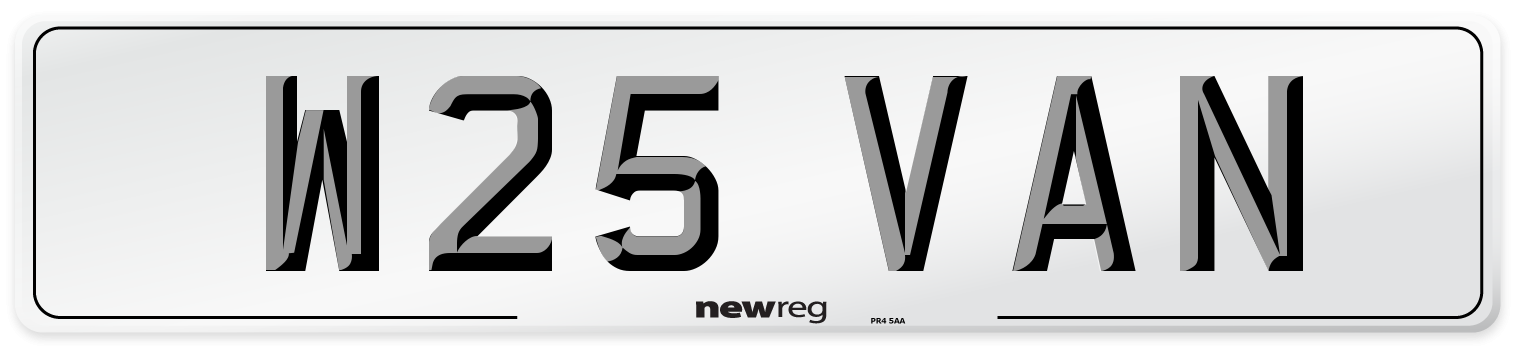 W25 VAN Front Number Plate