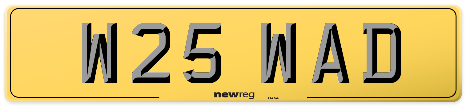 W25 WAD Rear Number Plate