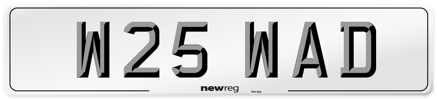 W25 WAD Front Number Plate