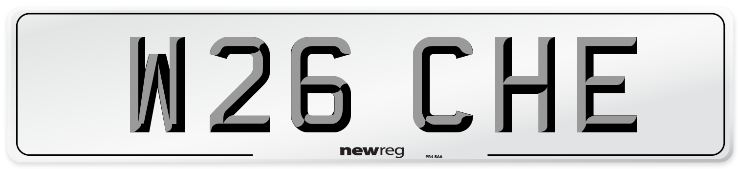W26 CHE Front Number Plate