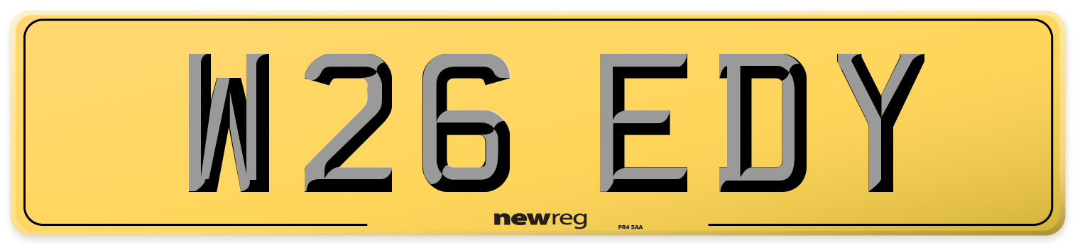 W26 EDY Rear Number Plate