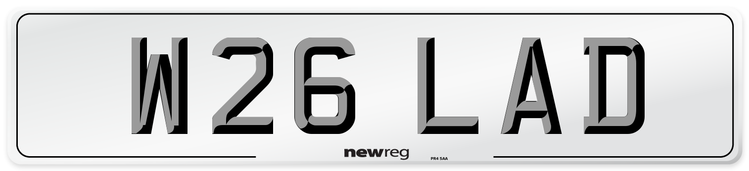 W26 LAD Front Number Plate