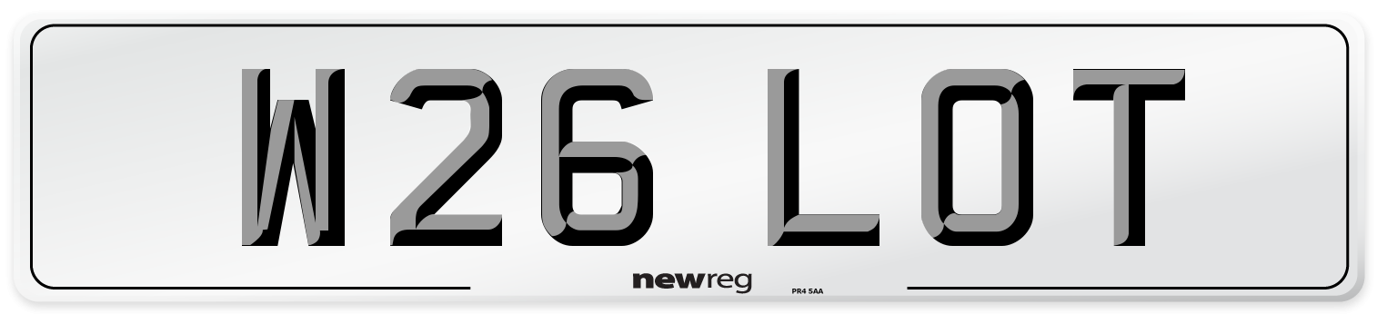 W26 LOT Front Number Plate