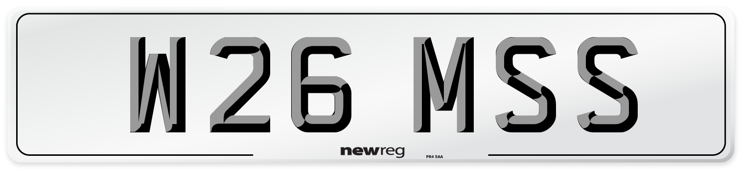 W26 MSS Front Number Plate