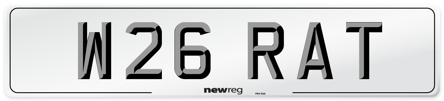 W26 RAT Front Number Plate