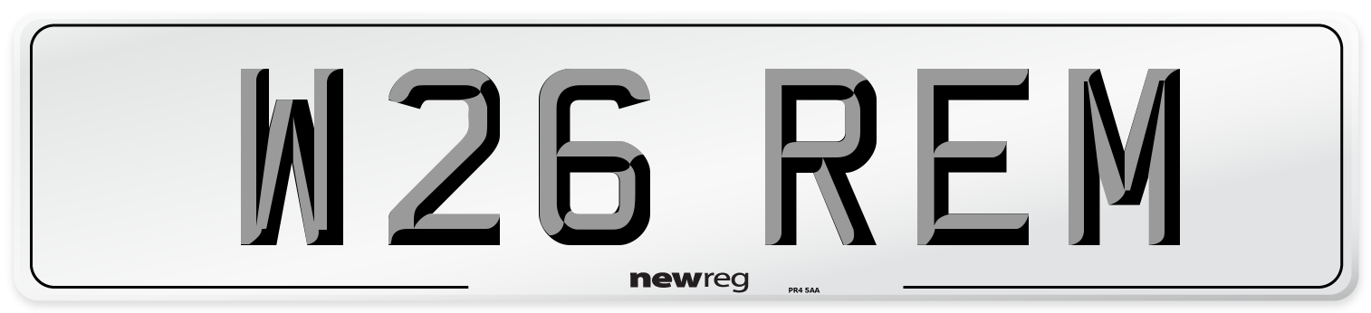 W26 REM Front Number Plate
