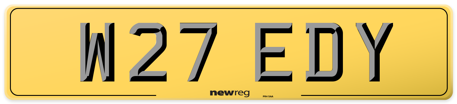 W27 EDY Rear Number Plate