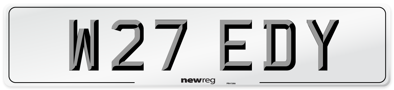 W27 EDY Front Number Plate