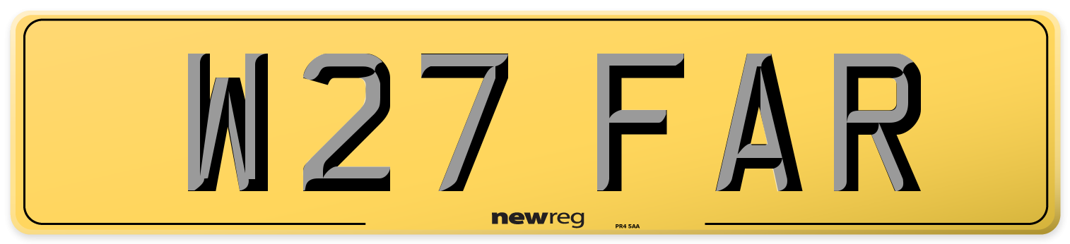 W27 FAR Rear Number Plate