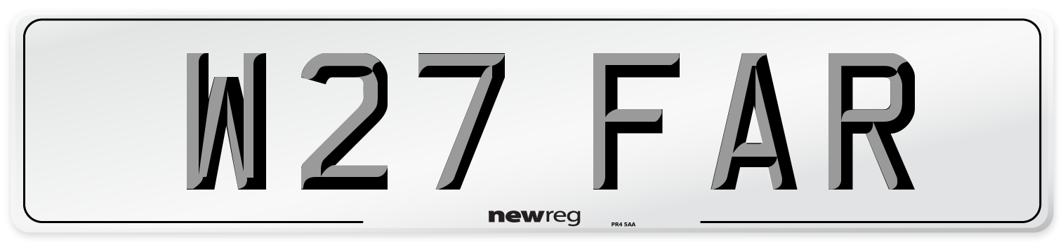 W27 FAR Front Number Plate