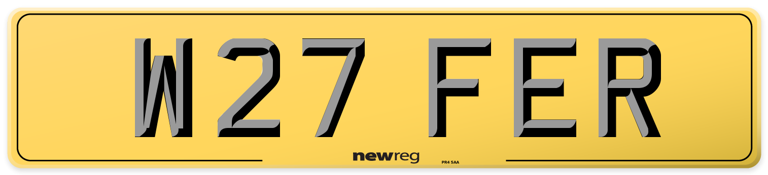 W27 FER Rear Number Plate
