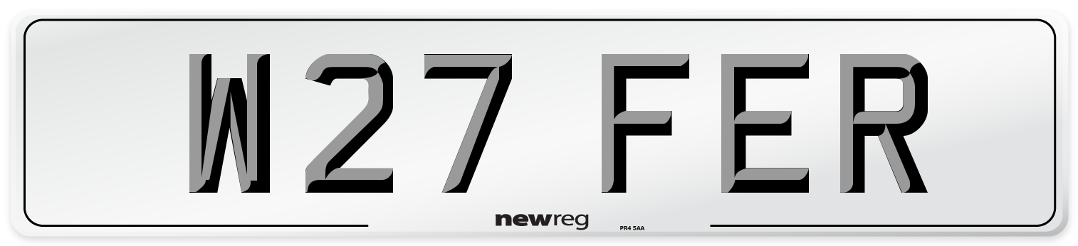 W27 FER Front Number Plate
