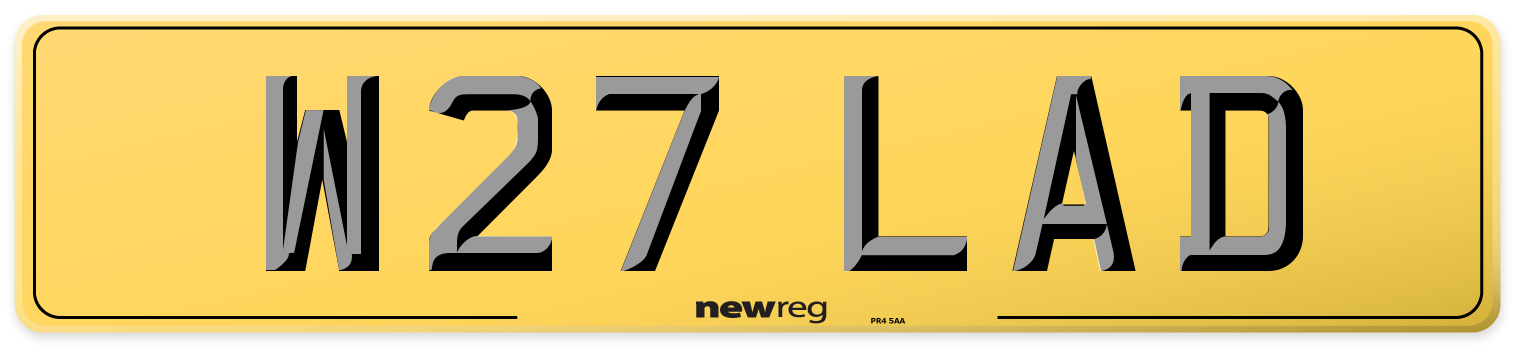 W27 LAD Rear Number Plate