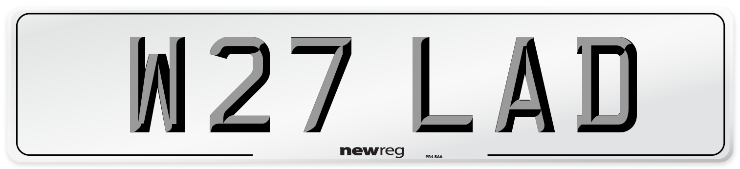 W27 LAD Front Number Plate