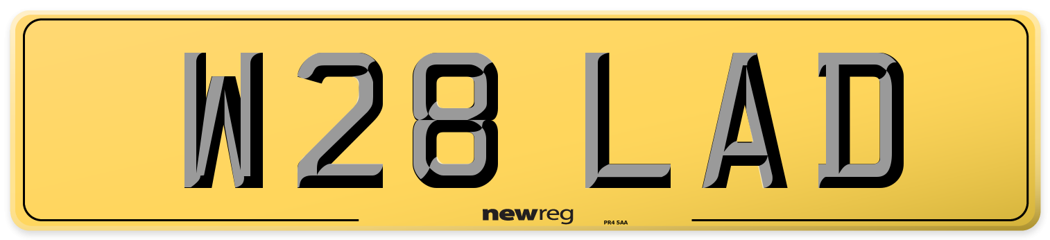 W28 LAD Rear Number Plate