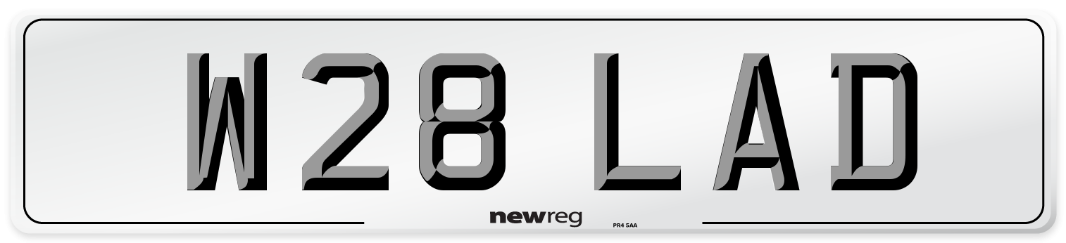 W28 LAD Front Number Plate