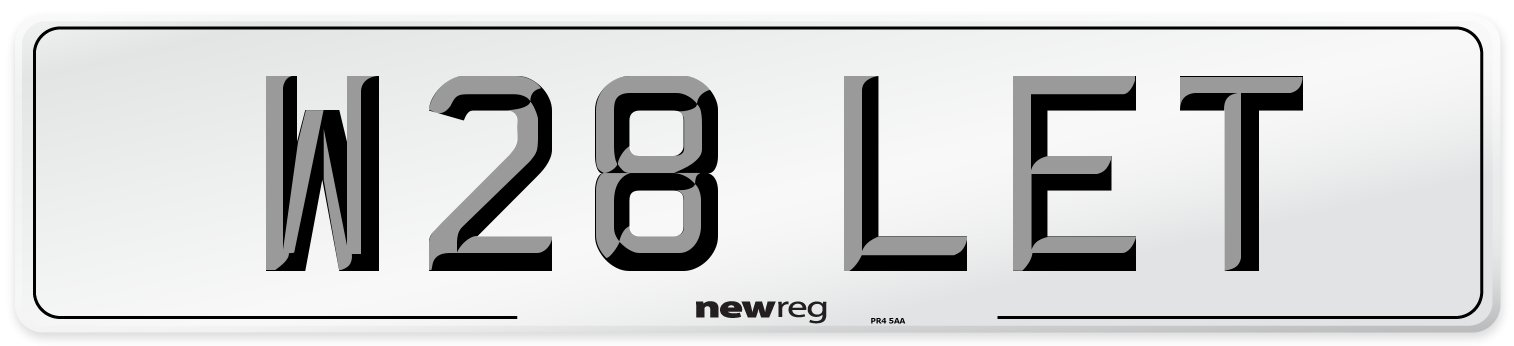 W28 LET Front Number Plate