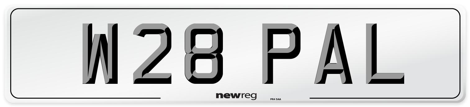 W28 PAL Front Number Plate