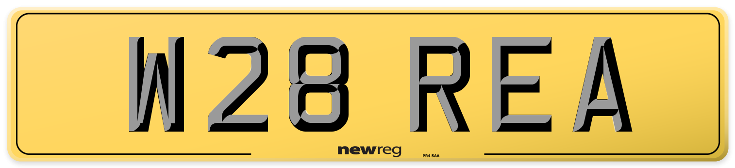 W28 REA Rear Number Plate