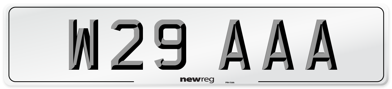 W29 AAA Front Number Plate
