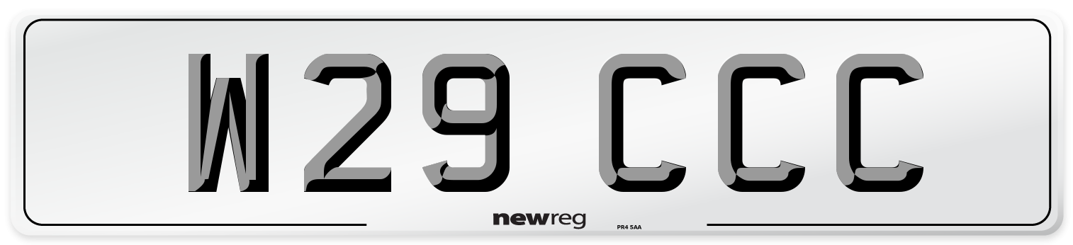 W29 CCC Front Number Plate