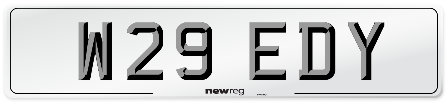 W29 EDY Front Number Plate