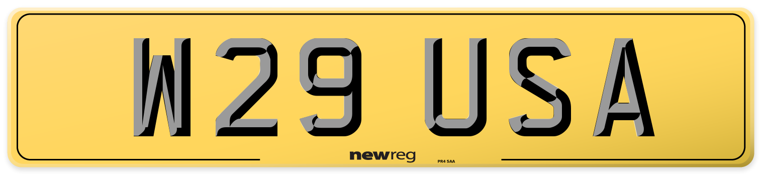W29 USA Rear Number Plate