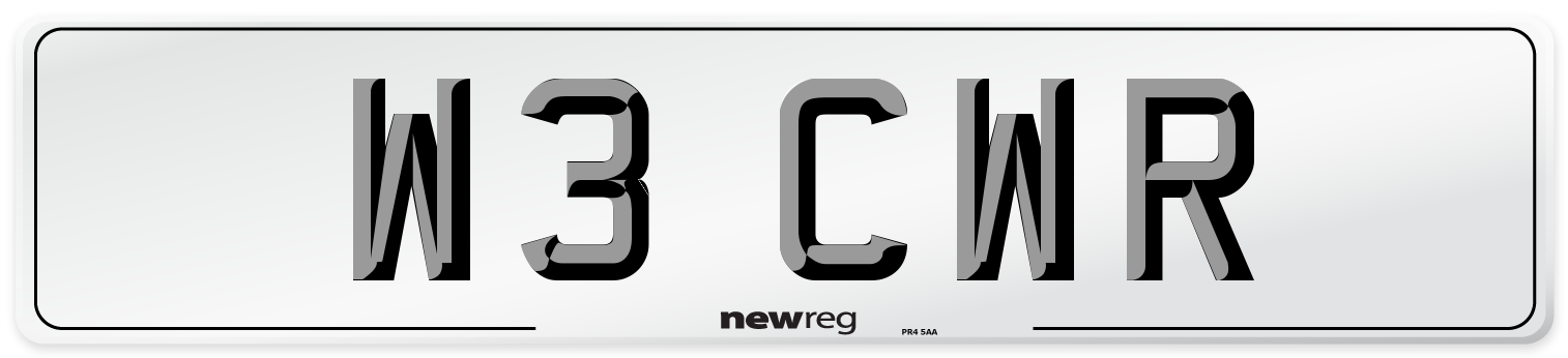 W3 CWR Front Number Plate