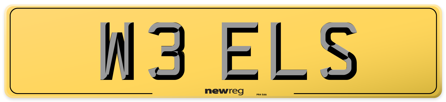 W3 ELS Rear Number Plate