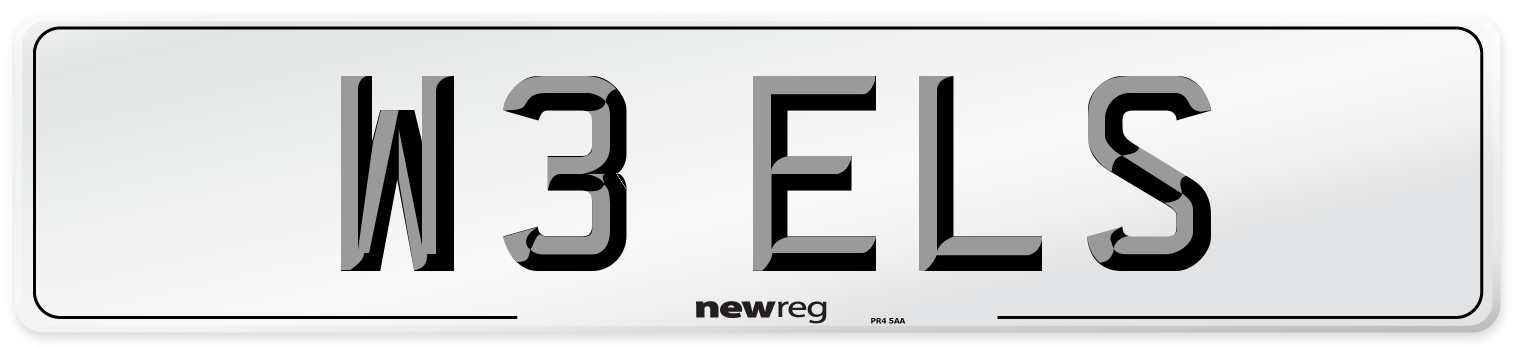 W3 ELS Front Number Plate