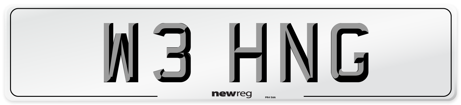 W3 HNG Front Number Plate