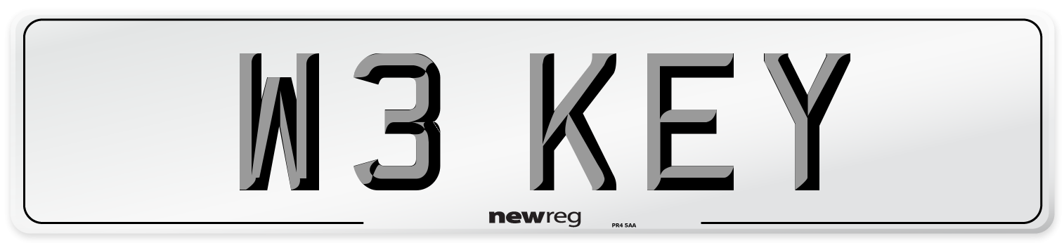 W3 KEY Front Number Plate