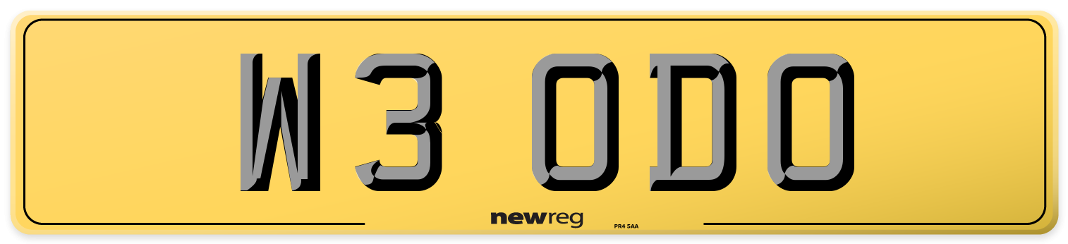 W3 ODO Rear Number Plate