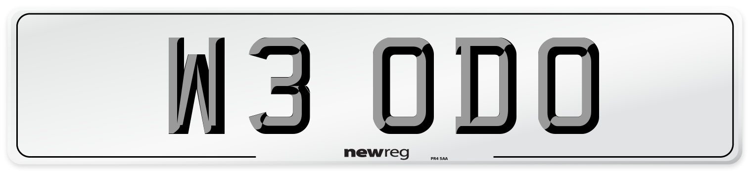 W3 ODO Front Number Plate