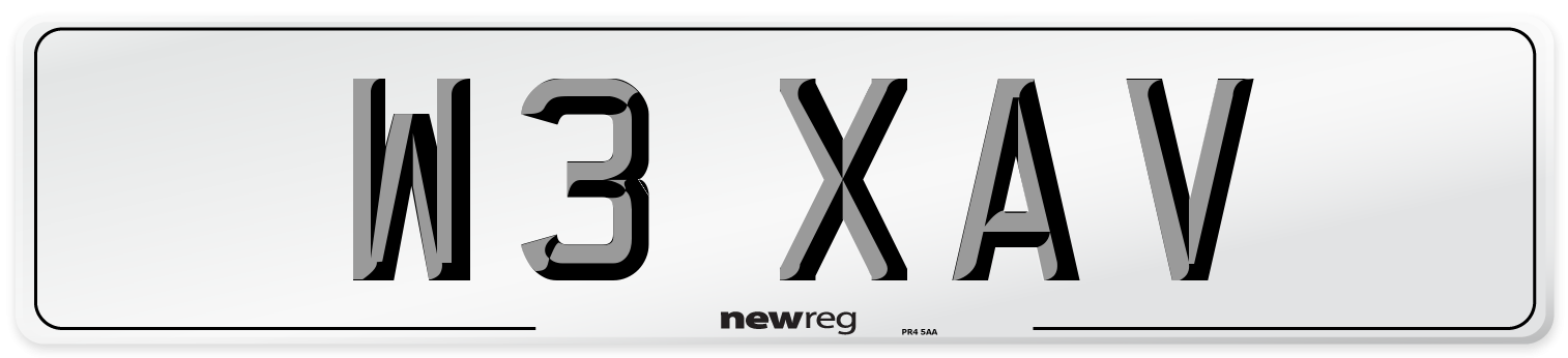 W3 XAV Front Number Plate