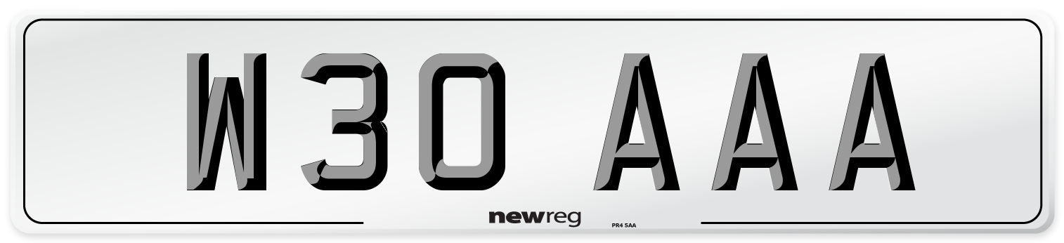 W30 AAA Front Number Plate