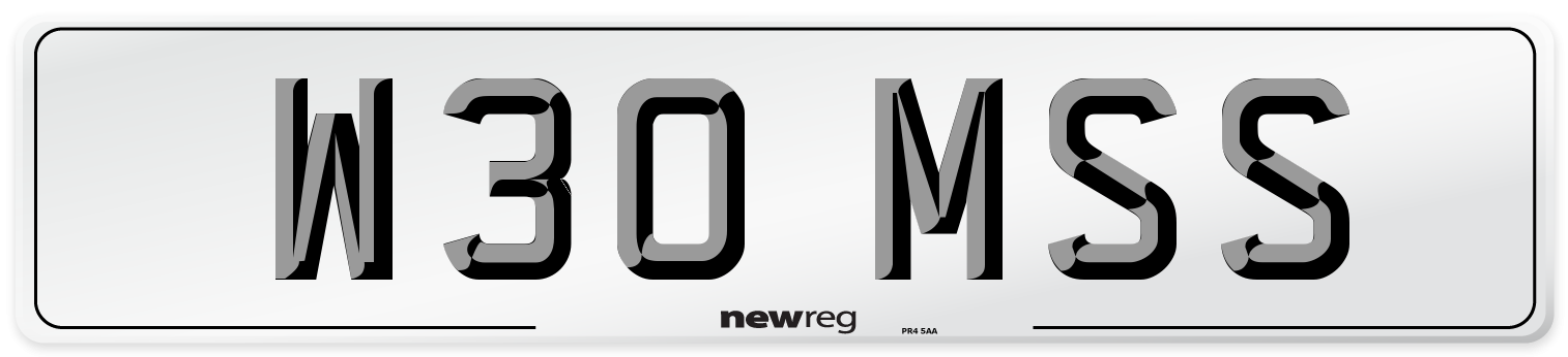 W30 MSS Front Number Plate