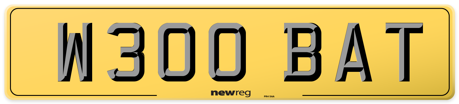 W300 BAT Rear Number Plate