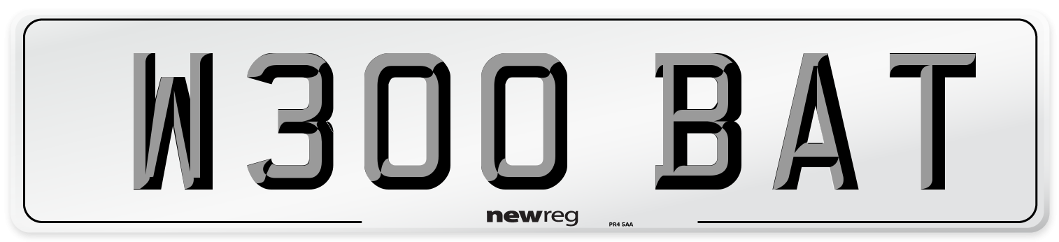 W300 BAT Front Number Plate
