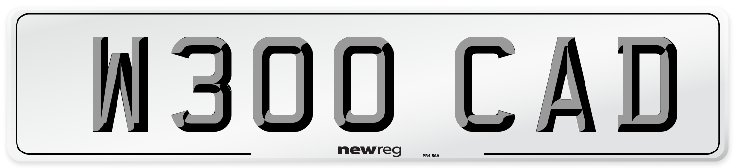 W300 CAD Front Number Plate