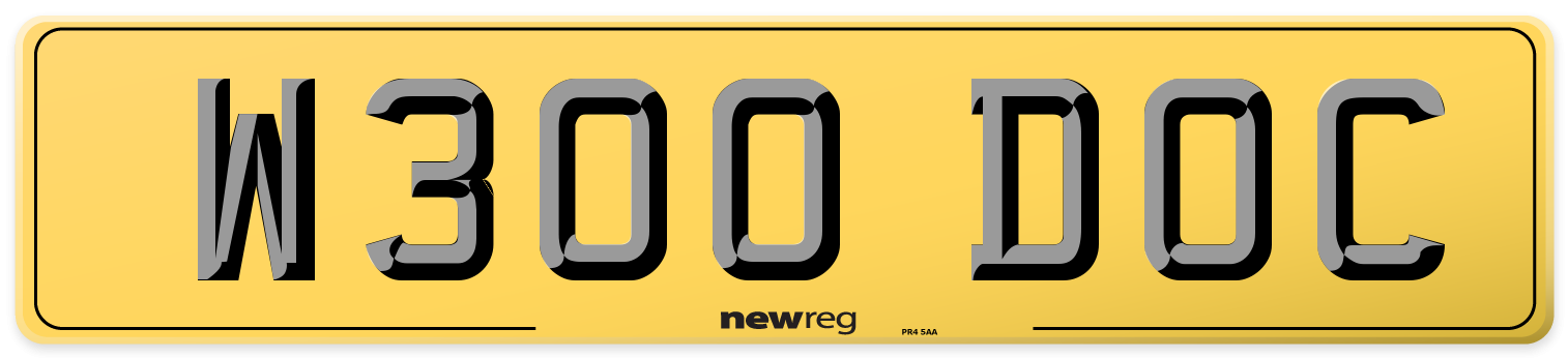 W300 DOC Rear Number Plate