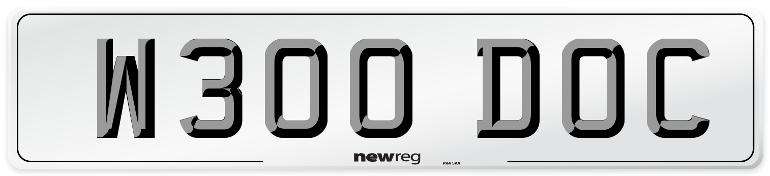 W300 DOC Front Number Plate