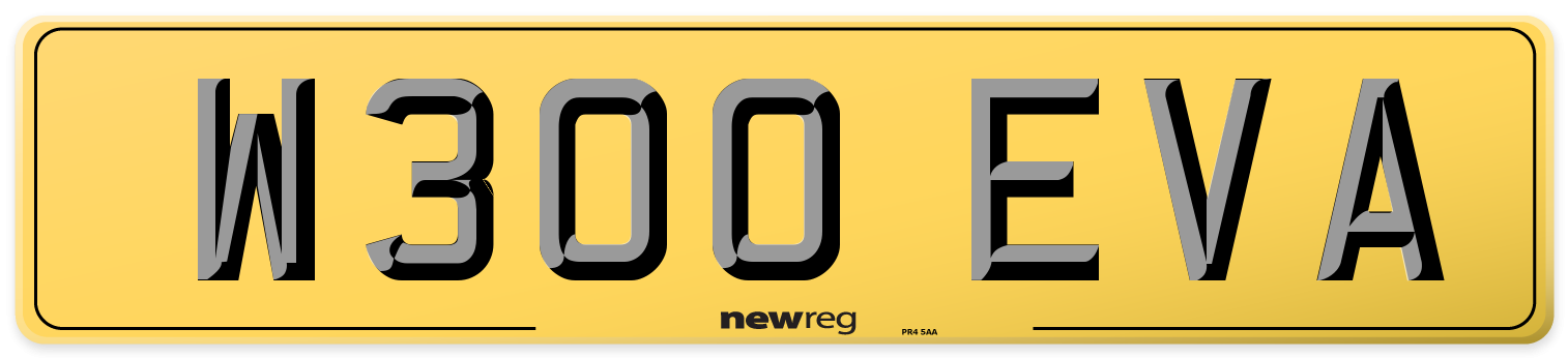 W300 EVA Rear Number Plate
