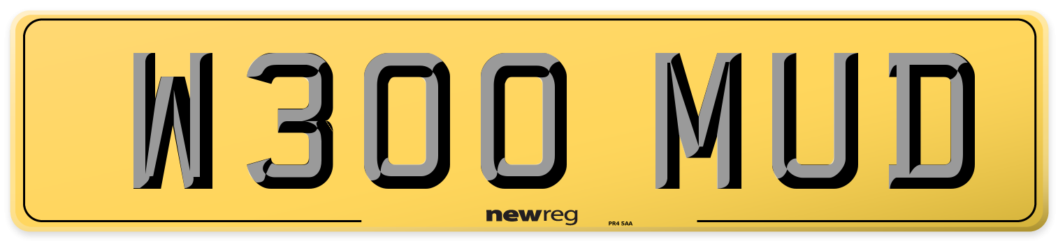 W300 MUD Rear Number Plate