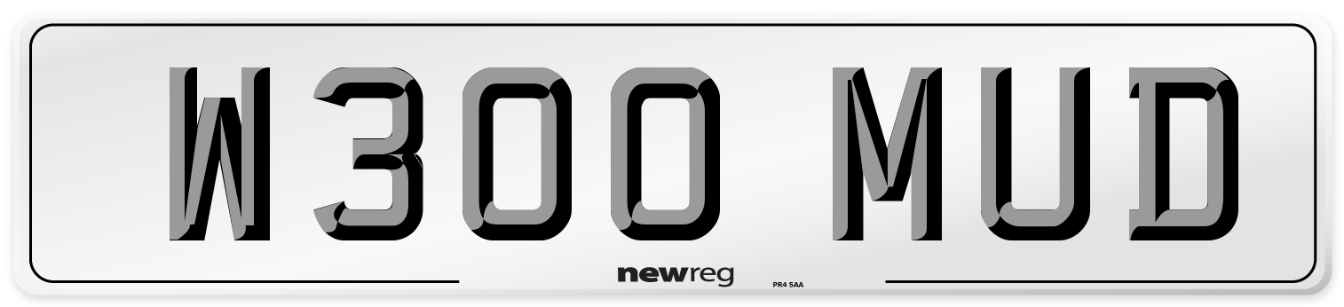 W300 MUD Front Number Plate