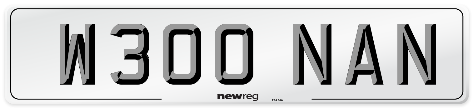 W300 NAN Front Number Plate